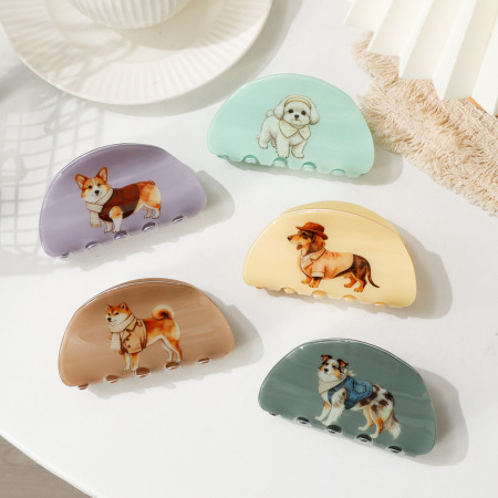 Collection Simple Animal Mignon Teckel Couleur unie Cheveux et griffes en PVC 2