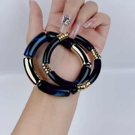 Ensembles de bracelets pour femmes en résine à dégradé de couleurs rétro CCB 2