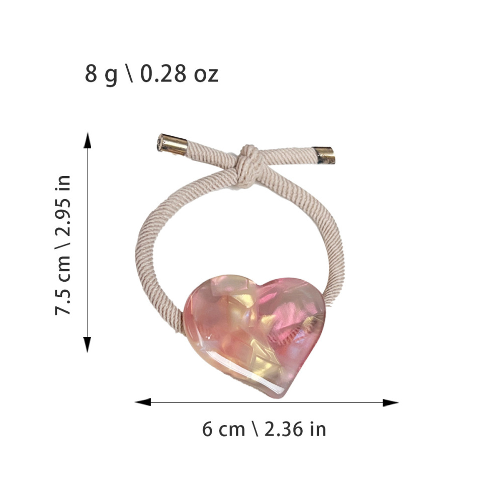 Élastiques À Cheveux En Plastique Simple Series Daily Heart, Dégradé De Couleurs Mélangées Image3