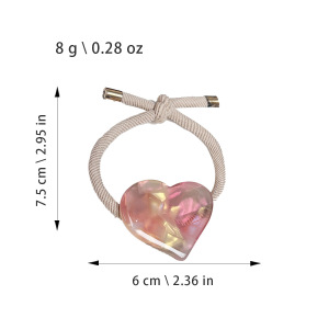 Élastiques À Cheveux En Plastique Simple Series Daily Heart, Dégradé De Couleurs Mélangées h5 Image3