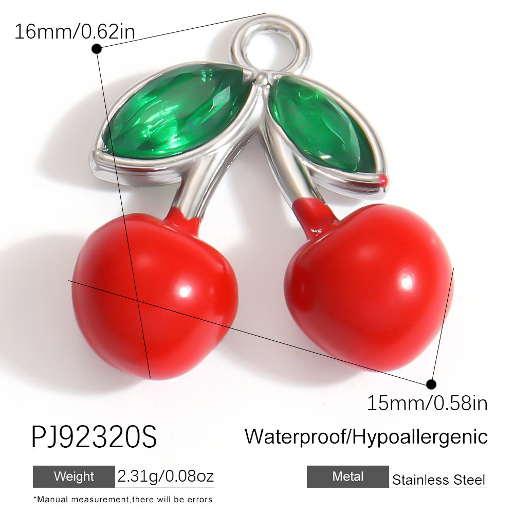 Pendentifs Pour Femmes, Collection Simple Series Diy, Forme Irrégulière, Cœur, Fruit, Coquille De Cerise, Acier Inoxydable Étanche, Couleur Or 