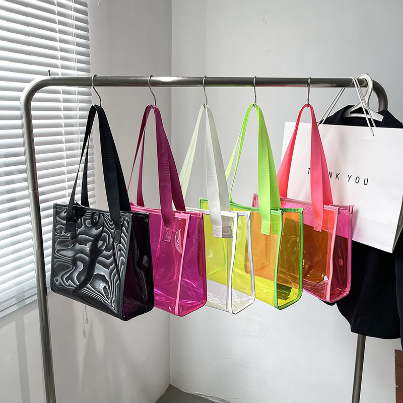 Sacs À Bandoulière Carrés Pour Femmes En Pvc Style Décontracté / Pvc Transparent Uni Image3