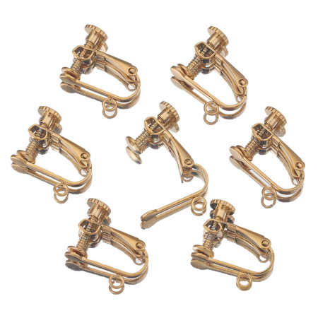 Fermoirs de boucles d'oreilles en acier inoxydable massif, étanches, couleur or 2