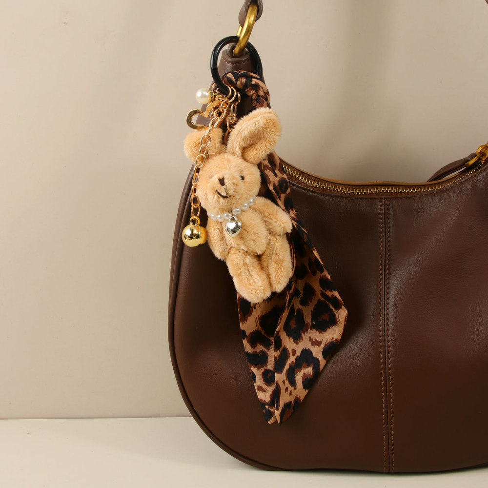 Porte-Clés En Tissu Imprimé Léopard, Motif Cœur Et Animal, Collection Simple h5Image3