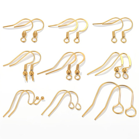 Apprêts de boucles d'oreilles en acier inoxydable massif couleur or