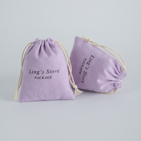 Sacs à bijoux en coton et lin de couleur unie