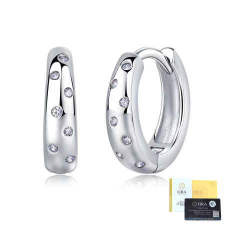 Boucles d'oreilles Simple Series Classic de forme irrégulière en argent sterling 925, couleur or, moissanite.
