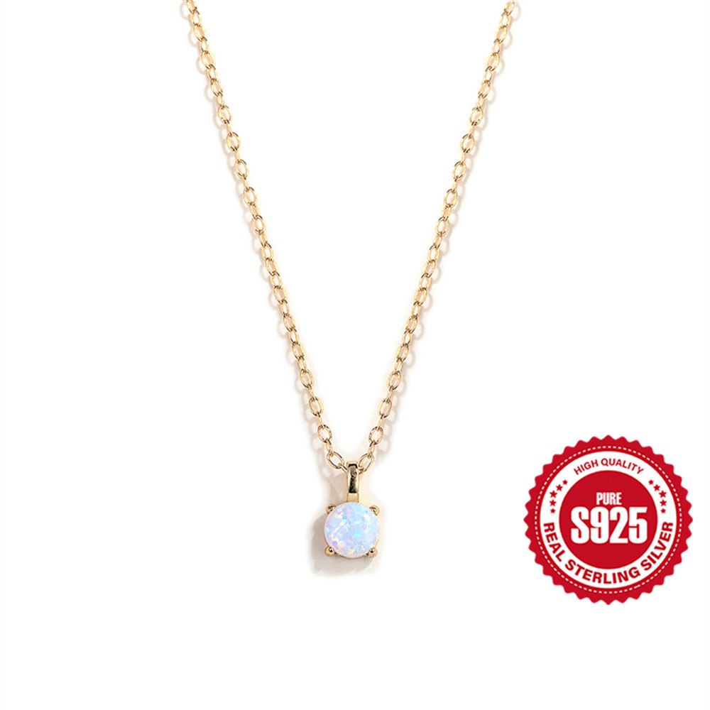 Collier Élégant En Argent Sterling 925 Couleur Or, Série 925 