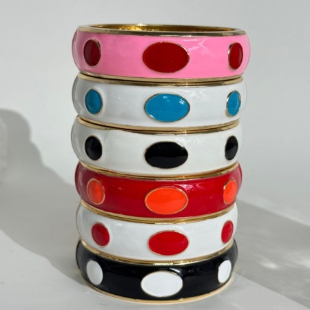 Bracelets pour femmes en alliage émaillé à forme géométrique 2