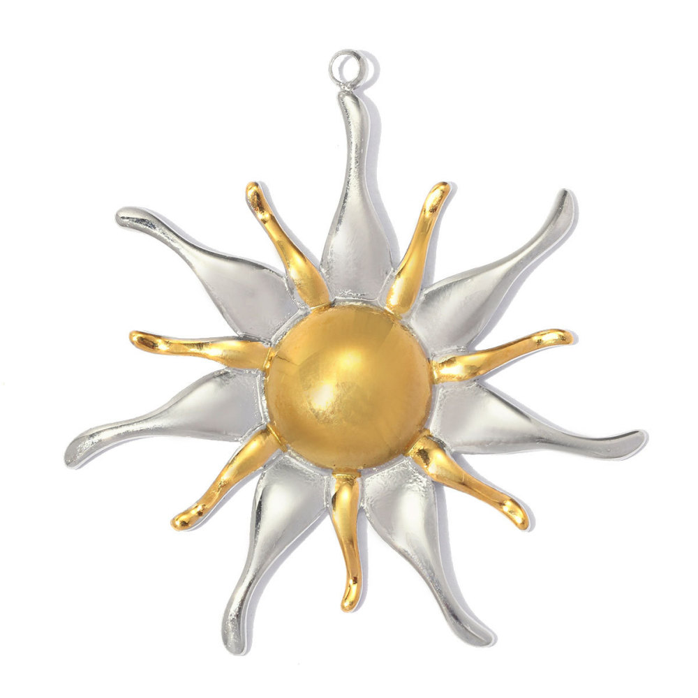 Pendentifs Pour Femmes, Collection Classique, À Faire Soi-Même, En Forme De Cœur Irrégulier, Œil Du Diable, Acier Inoxydable, Étanche, Couleur Or h5Image2