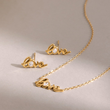 Ensembles de colliers pour femmes Simple Series Simple Letter en acier inoxydable étanche couleur or