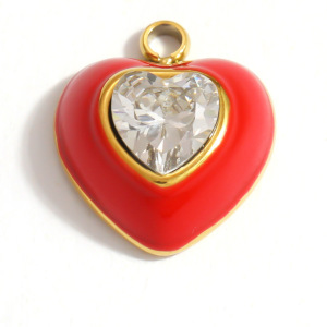 Pendentifs Pour Femmes, Collection Simple Series Diy, Forme Irrégulière, Cœur, Fruit, Coquille De Cerise, Acier Inoxydable Étanche, Couleur Or h5 Image4