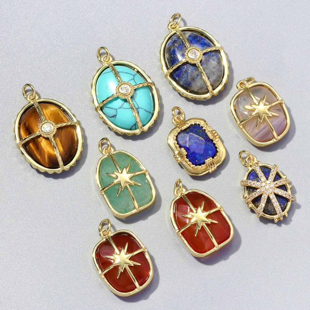 Pendentifs Pour Femmes En Zircon Et Pierres Naturelles, Style Rétro, Collection Classique Image3