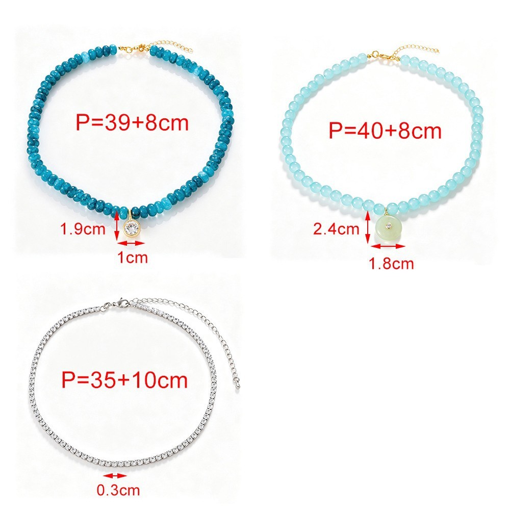 Colliers De Perles Pour Femmes, Collection Romantique Daily Beads, Cercle De Pierres Naturelles Couleur Or h5Image4