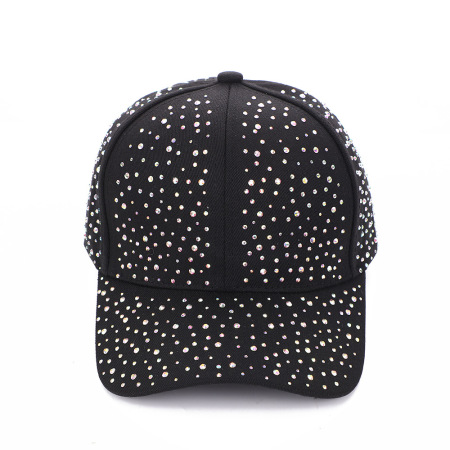Casquette de baseball décontractée en coton uni avec strass, collection Simple Series 2