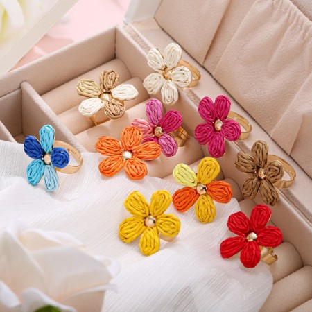 Bagues en raphia Sweet Flower de la collection Romantique