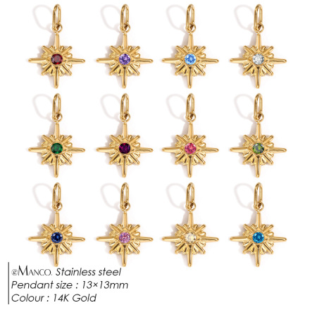 Pendentifs pour femmes en acier inoxydable étanche, couleur or, forme irrégulière, à faire soi-même, série Simple 2