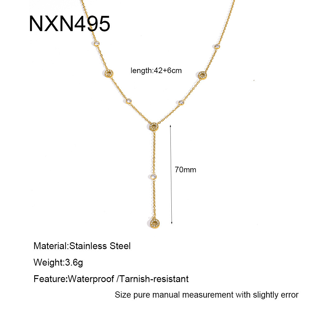 Colliers Pendentifs Pour Femmes, Collection Romantique, En Acier Inoxydable, Couleur Or, Forme Ronde 
