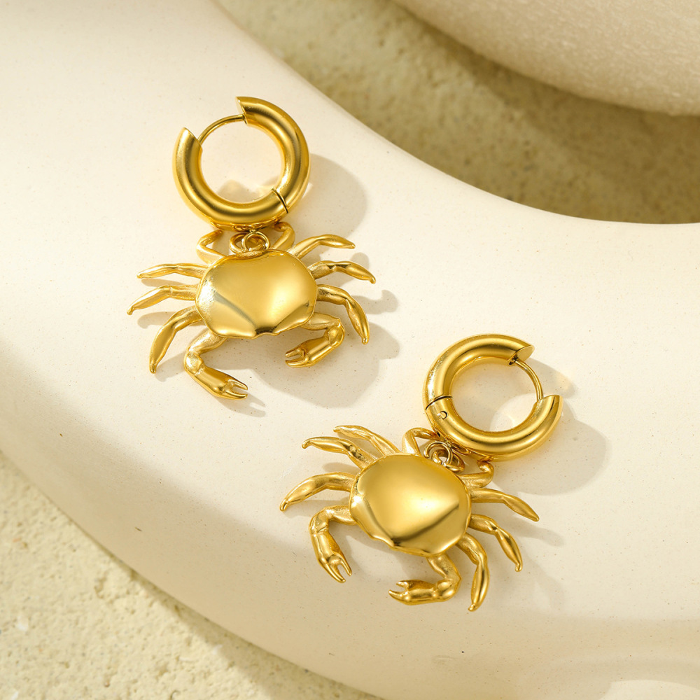 Ensembles De Bijoux Pour Femmes En Acier Inoxydable Étanches, Motif Poisson, Étoile De Mer Et Corail, Collection Romantique h5Image3