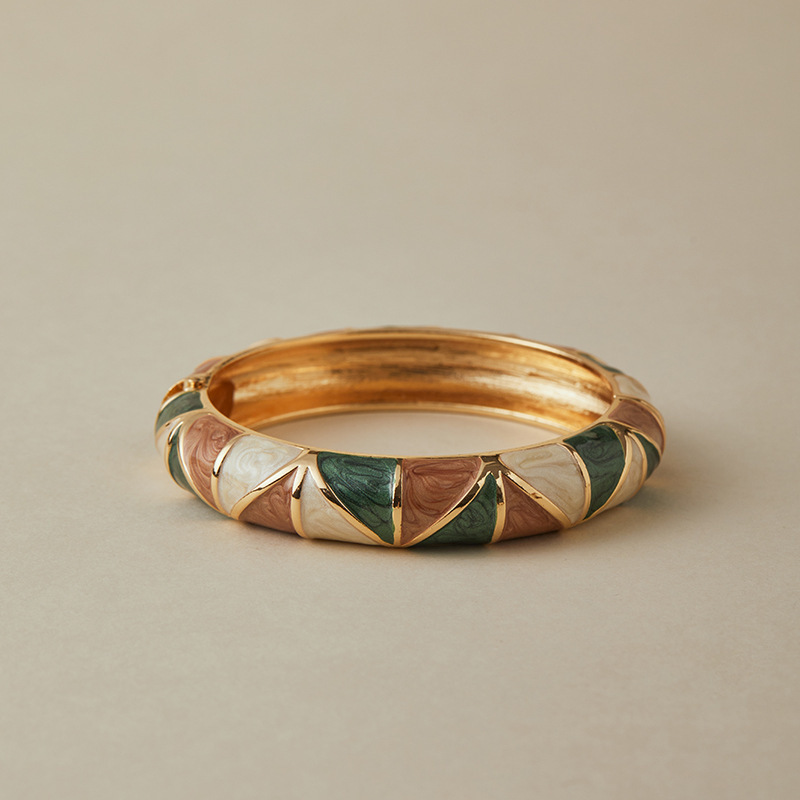 Bracelets Pour Femmes En Alliage Émaillé De Forme Géométrique Rétro Image2