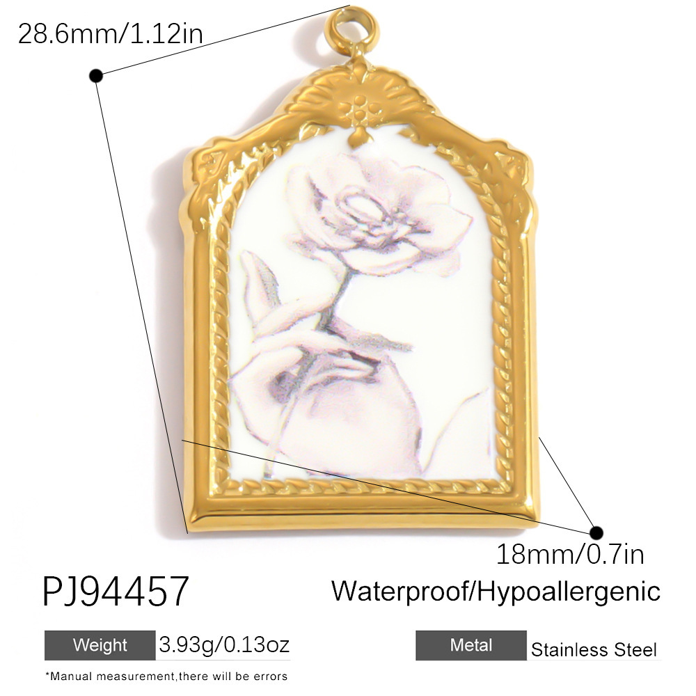 Pendentifs Pour Femmes En Acier Inoxydable Étanche, Forme Cœur, Rectangle Ou Ellipse, Collection Romantique À Faire Soi-Même 
