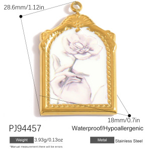 Pendentifs Pour Femmes En Acier Inoxydable Étanche, Forme Cœur, Rectangle Ou Ellipse, Collection Romantique À Faire Soi-Même h5 