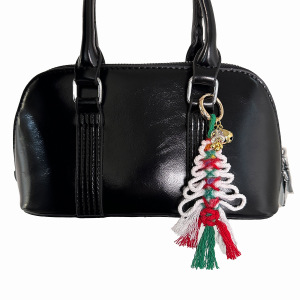 Collection Ethnique Décontractée De Noël Avec Pompons Multicolores Et Breloques En Corde Tressée Pour Sacs h5 Image3
