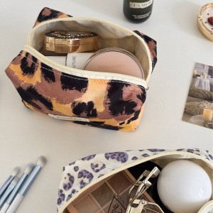 Trousses À Maquillage Simple Series Casual Patchwork Leopard En Tissu Multicolore h5 Image3