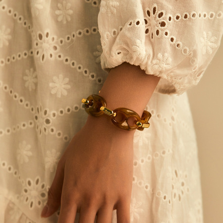 Bracelets à maillons en résine pour femmes, collection Punk Chain de la série Simple 2