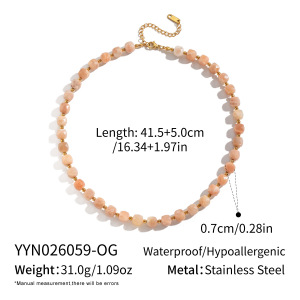 Colliers De Perles Pour Femmes En Acier Inoxydable Étanche, Ornés De Perles D'Améthyste Et De Pierres Naturelles h5