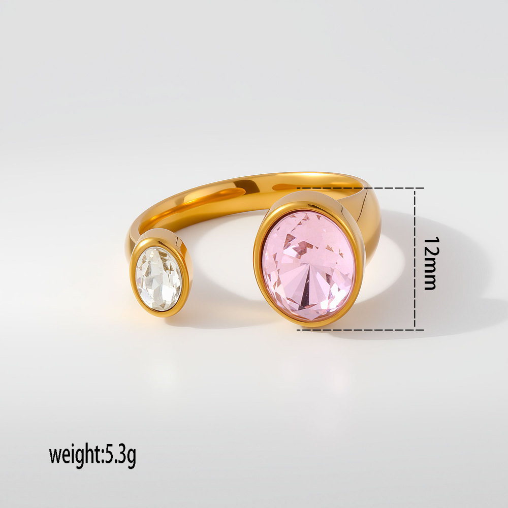 Bagues Pour Femmes En Acier Inoxydable Étanche, Forme Irrégulière, Ornées De Zircon Et Serties De Pierres Précieuses, Collection Luxe. 