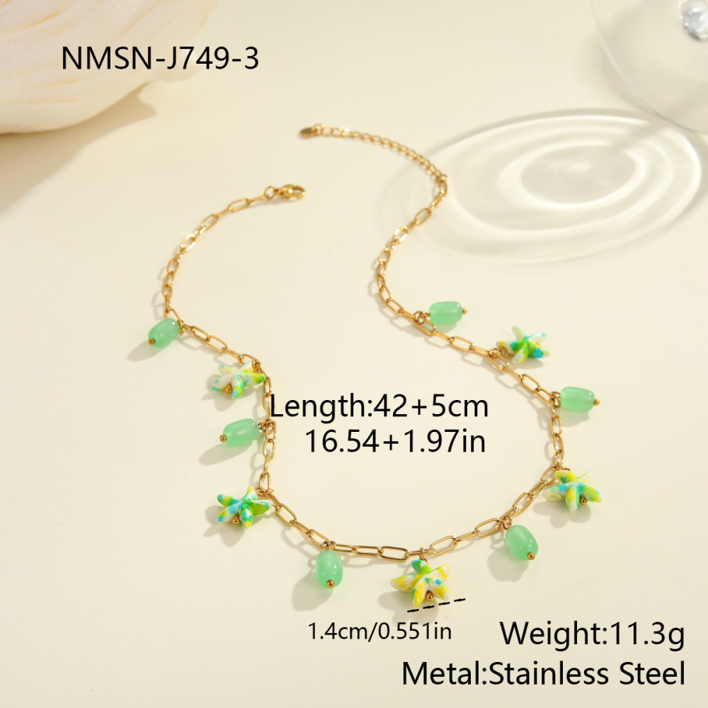 Ensembles De Bijoux De Luxe Pour Femmes, En Acier Inoxydable, Couleur Or, Motif Poisson, Étoile De Mer Et Corail, Collection Vacances. 