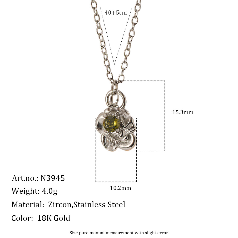 Colliers Pendentifs Pour Femmes En Acier Inoxydable, Forme Irrégulière, Étanches, Avec Zircon, Collection Simple Series Retro 