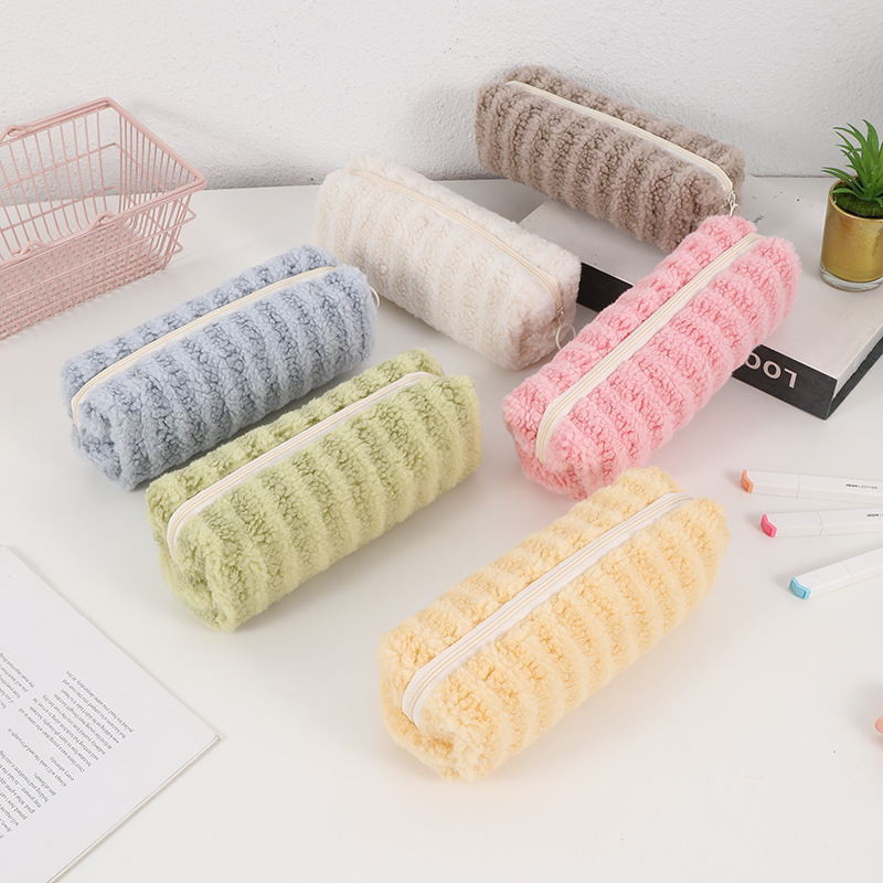 Pochettes À Stylos Décontractées En Polyester Uni À Rayures De La Série Simple Image2
