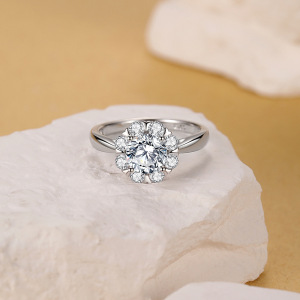 Bagues Pour Femmes En Moissanite, Forme Géométrique Classique, Argent Sterling 925 Plaqué Rhodium, Collection De Luxe h5 Image3