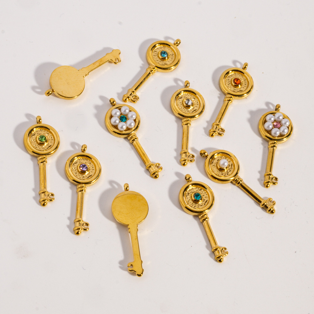 Pendentifs Pour Femmes En Acier Inoxydable Étanche Couleur Or, Série Classique À Faire Soi-Même Image3