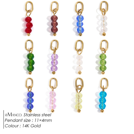 Perles DIY simples en acier inoxydable imperméable couleur or 2