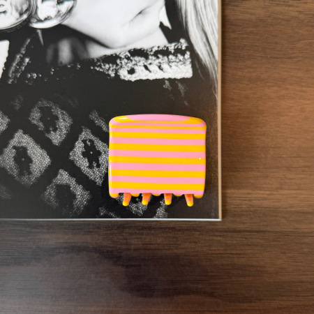 Pinces à cheveux en acétate de couleur mélangée Simple Series Daily Stripe 2