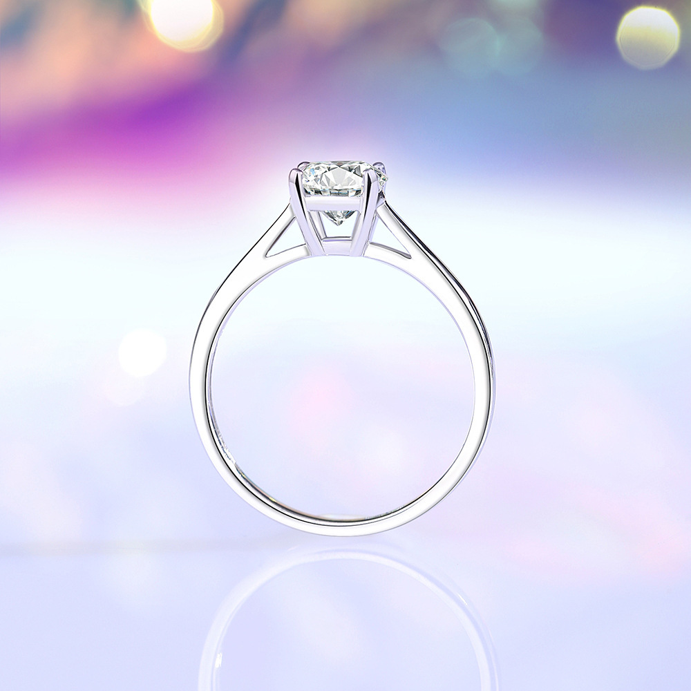 Bagues Pour Femmes En Moissanite, Plaquées Platine, En Argent Sterling 925, Collection Simple Et Élégante. h5Image3