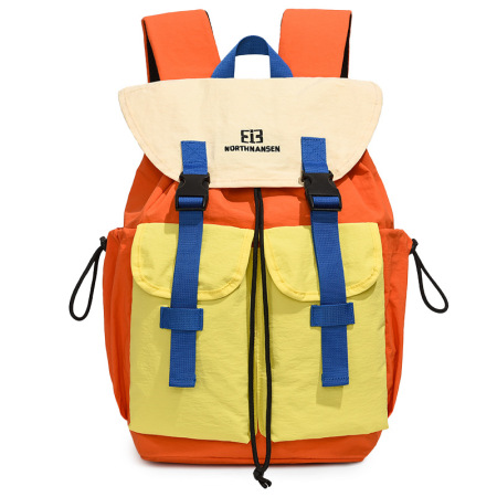 Sac à dos femme en nylon patchwork multicolore style sportif