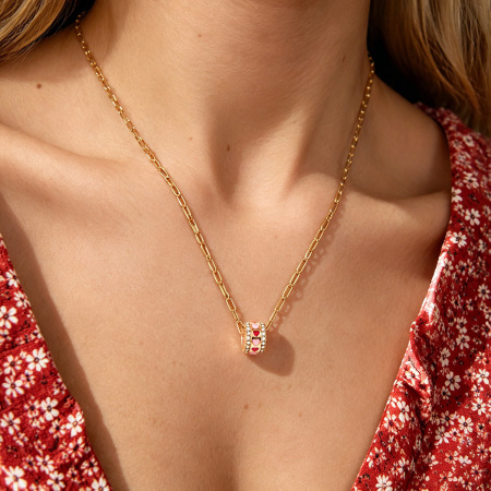 Colliers pendentifs en acier inoxydable couleur or, motif teckel mignon en forme de cœur, collection Simple Series