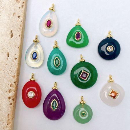 Pendentifs en pierre naturelle pour femme, forme irrégulière, collection classique à faire soi-même 2