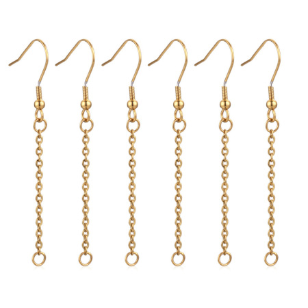 Apprêts de boucles d'oreilles en acier inoxydable massif couleur or