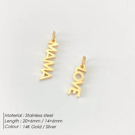 Pendentifs femme Simple Series DIY en acier inoxydable étanche couleur or 2