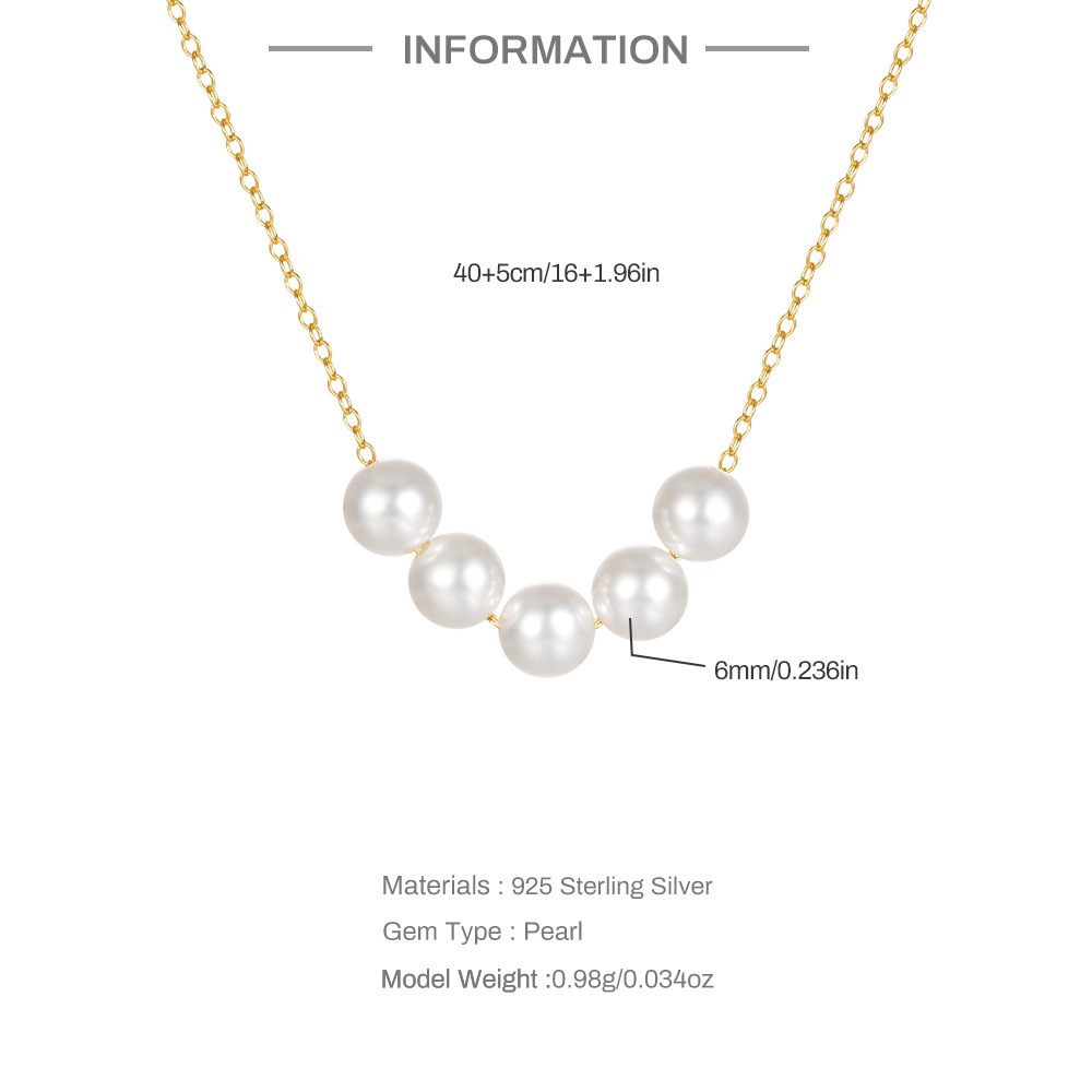 Collier De Perles Pour Femme, Collection Simple, Élégant, Perles D'Eau Douce Couleur Or h5Image3
