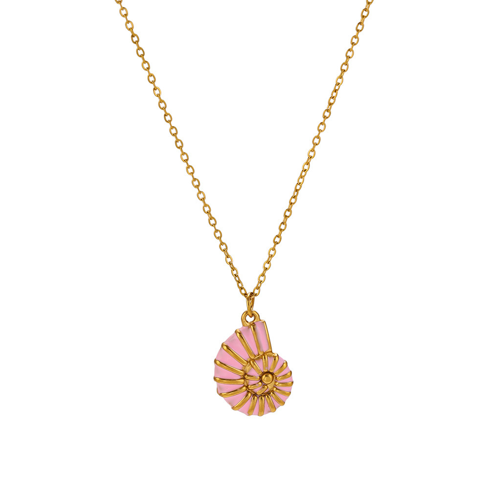 Colliers Pendentifs Pour Femmes, Collection Simple Series Vacation Thread, En Acier Inoxydable Étanche, Couleur Or Image4