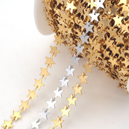 Matériaux de cordage étanches en acier inoxydable Star, couleur or (vendus au mètre)