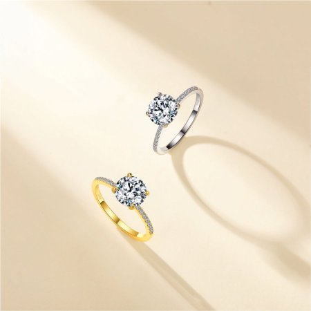 Bagues pour femmes en moissanite, élégantes et luxueuses, en argent sterling 925 plaqué rhodium. 2