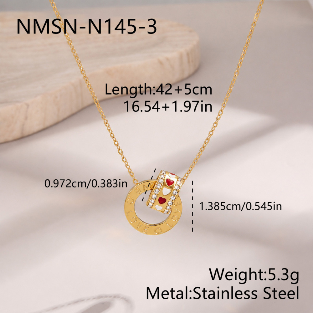 Colliers Pendentifs En Acier Inoxydable Couleur Or, Motif Teckel Mignon En Forme De Cœur, Collection Simple Series 