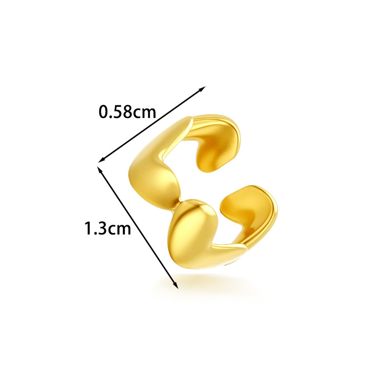 Boucles D'Oreilles Manchette D'Oreille Pour Femme, En Acier Inoxydable, Couleur Or, Motif Cœur, Série Simple Image2
